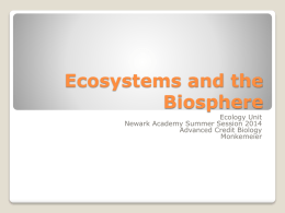 Ecosystems and the Biosphere