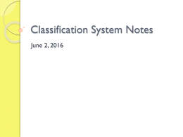 Classification Notes