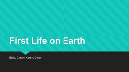 First Life on Earth