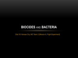 Biocides and Bacteria - National Center for Earth and Space