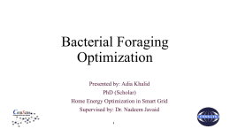 Bacterial Foraging Optimization
