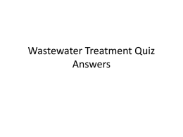 Wastewater Treatment Quiz Answers