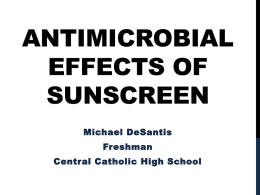 Antimicrobial Effects of Sunscreen