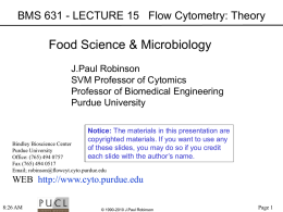 E.Coli - Purdue Cytometry Laboratories