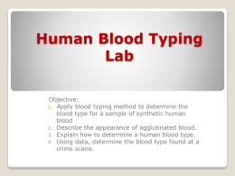 Human Blood Typing Lab