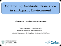 Controlling Antibiotic Resistance in an Aquatic Environment