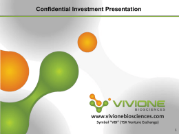 Confidential Investment Presentation Forward