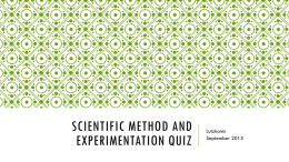 Scientific method and experimentation quiz
