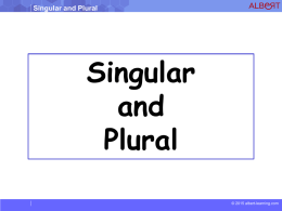 Singular and Plural - Albert