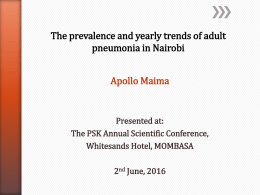The prevalence and yearly trends of adult pneumonia in Nairobi