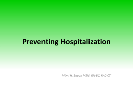 Preventing Hospitalization - Foundation for Better Health