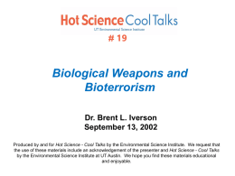 Biological Weapons and Bioterrorism