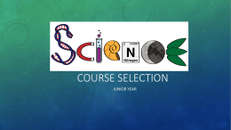 Science Course Selection - Solanco Guidance Department