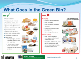 Green Bin Program Collection and Processing