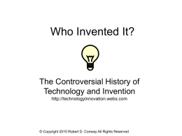 Slide 1 - Technology Innovation and Controversy