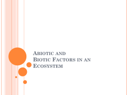 Abiotic vs Biotic
