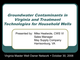 Bacteria - Virginia Household Water Quality Program