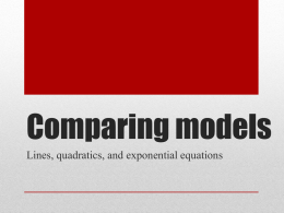 Lesson_3-6 Comparing Models