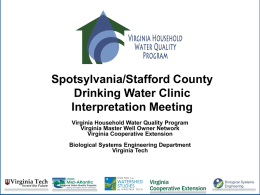 Primary Standards - Virginia Household Water Quality Program