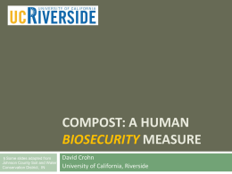 Compost: A Human Biosecurity Measure