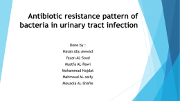 Antibiotic resistance pattern of bacteria in urinary tract infection