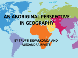 An Aboriginal Perspective in Geography