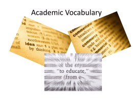 Academic Vocabulary in Science