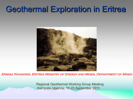 Ermias Yohannes, Eritrea Ministry of Energy and Mines, Department