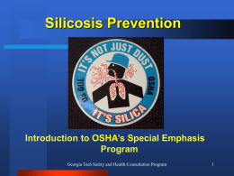 Occupational Exposure to Silica - Georgia Tech OSHA Consultation