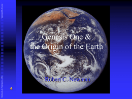 Genesis One & the Origin of the Earth