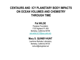 CENTAURS AND ICY PLANETARY BODY IMPACTS ON OCEAN …