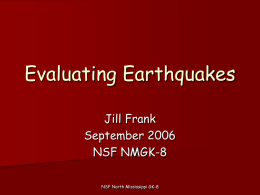 Evaluating Earthquakes - University of Mississippi