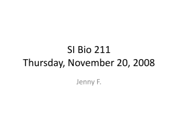 SI Bio 211 Thursday, November 19, 2008