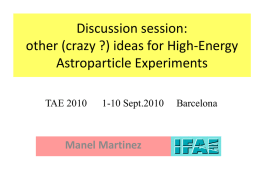 Discussion session: other (crazy) ideas for High