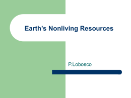 Earth’s Nonliving Resources