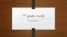 7th grade vocab - Greenfield