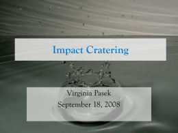 Impact Cratering - Lunar and Planetary Laboratory