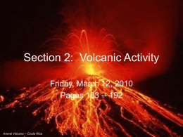 Section 2: Volcanic Activity - SS. Peter and Paul Salesian