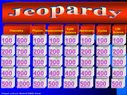 Jeopardy - Stafford Intermediate School