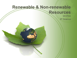 Renewable & Non-renewable Resources