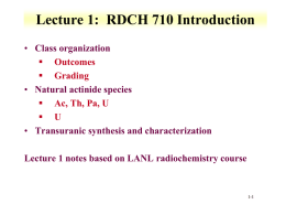 Lecture 1: RDCH 710 Introduction