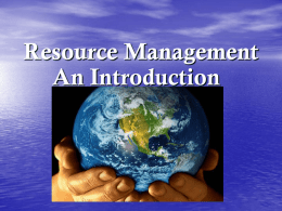 An Intro to Resource Management