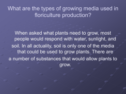 What are the types of growing media used in floriculture production?