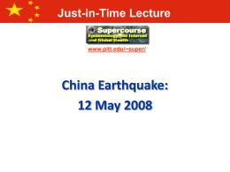 Eastern Sichuan, China Earthquake