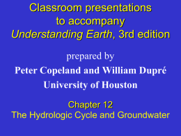 Hydrologic Cycle and Groundwater