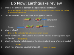 Do Now: Earthquake review