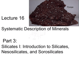 Lecture 16 Silicates I mod 11