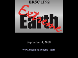 Extreme Earth - Brock University