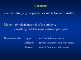 Medical Chemistry Lecture I