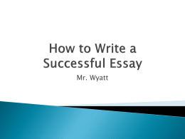 How to Write a Successful Essay